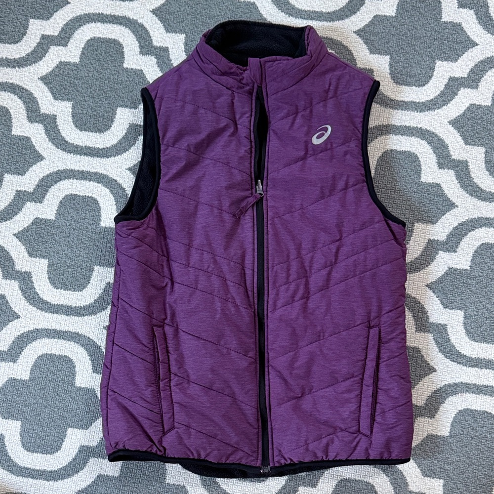 ASICS reversible Purple Quilted Vest with Logo XS